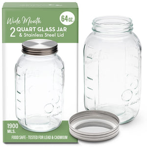 2 litre glass jars with lids bulk