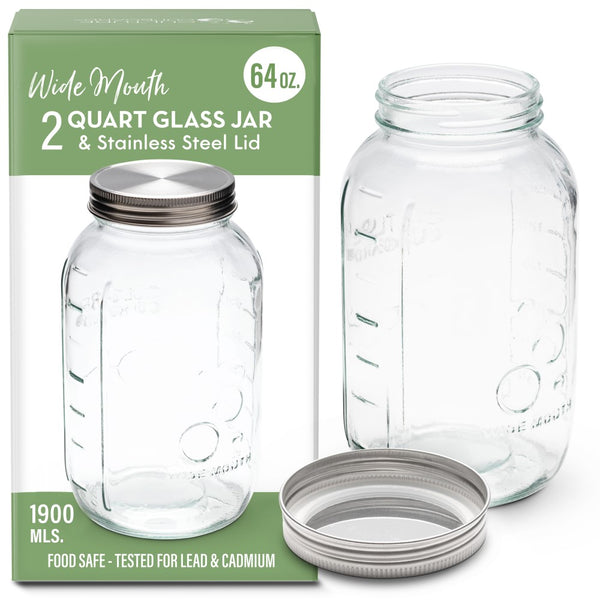 wide mouth 64 oz mason jars