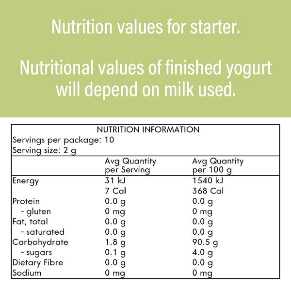 nutrition information probiotic culture